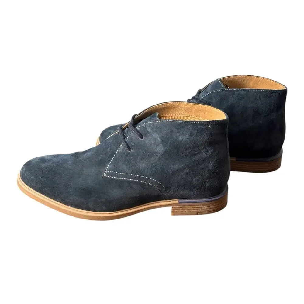 Hush Puppies Bounce Navy Suede Chukka Desert Boots Men’s 9M Comfort Minimalist